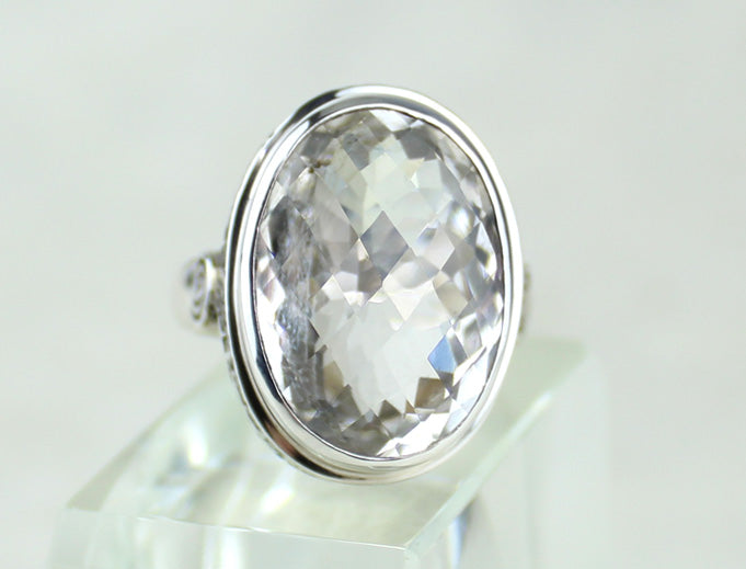 Natural Herkimer Diamond Ring, Diamond Quartz Ring – Cantik